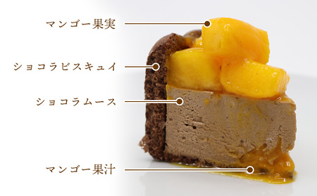 贅沢マンゴーショコラケーキ【4号サイズ】 おきぽた ケーキ マンゴー スイーツ 専門店 チョコ フルーツデザート トロピカルスイーツ 沖縄 お土産 人気 おすすめ パーティー バースデー Xmasケーキ 誕生日 プレゼント 贈り物 ギフト お取り寄せ
