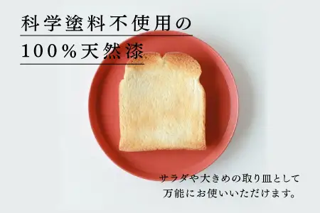 【RIN&CO.】越前硬漆 平皿M / 刷毛目技法 軽く丈夫な漆塗りの器＜越前漆器＞サーモンピンク（R-02）