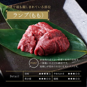 国産 馬刺し 赤身 5種食べ比べ セット（ランプ・ロース・ヒレ・ミスジ・ツカミ） 各100g 【自家製にんにく辛子味噌＆あごだし醤油付き】