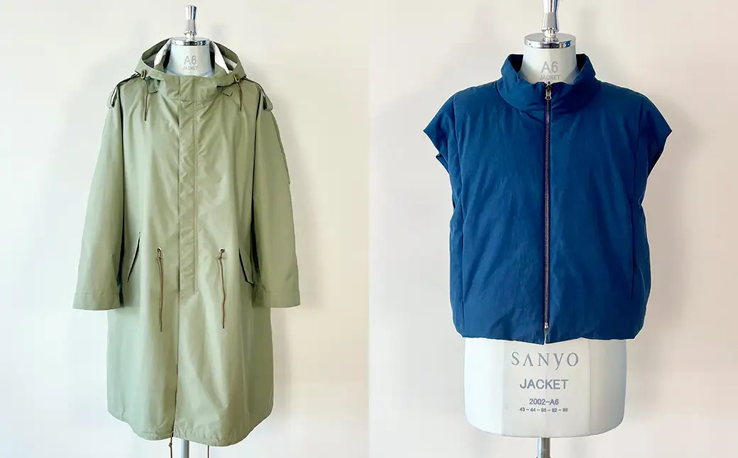 高耐候モッズコート&本藍染ベスト 【送料無料 青森県 七戸町 羽織 アパレル 服 洋服 上着 羽織 コート モッズコート ベスト 秋 冬 春 ユニセックス 男性 女性 シンプル 普段着】　【02402-0421】