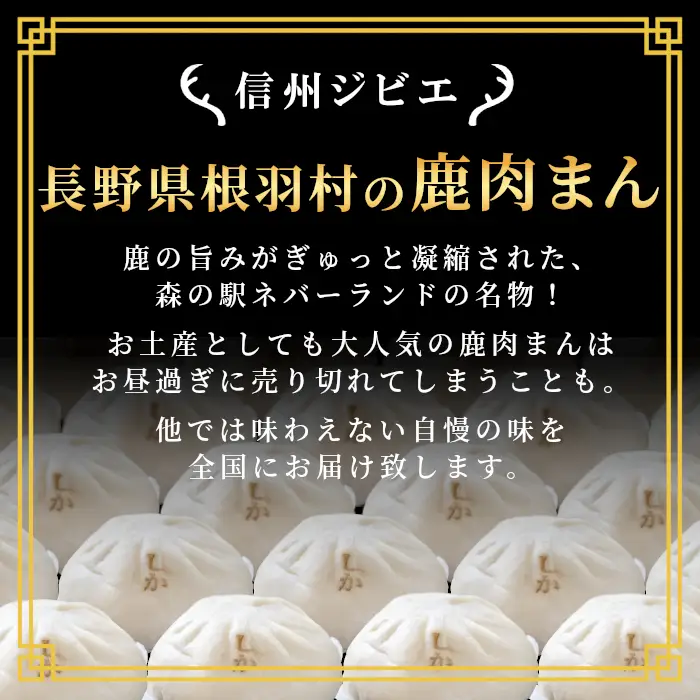 ここでしか食べられない！臭みがなく食べやすい♪信州ジビエ 根羽村産 鹿肉まん 10個入り 