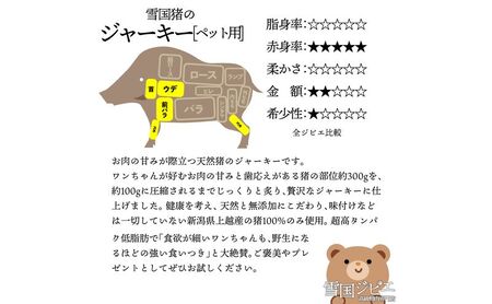 （ペット用）【雪国ジビエ】雪国イノシシ ペット用ジャーキー 100g 肉 イノシシ 猪 猪肉 新潟 新潟県産