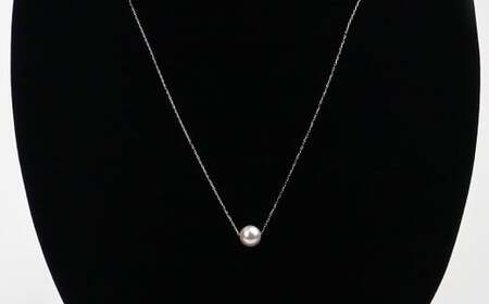 真珠 一粒ネックレス 6.0～6.5mm K18WG 真珠 アクセサリー （857-1）