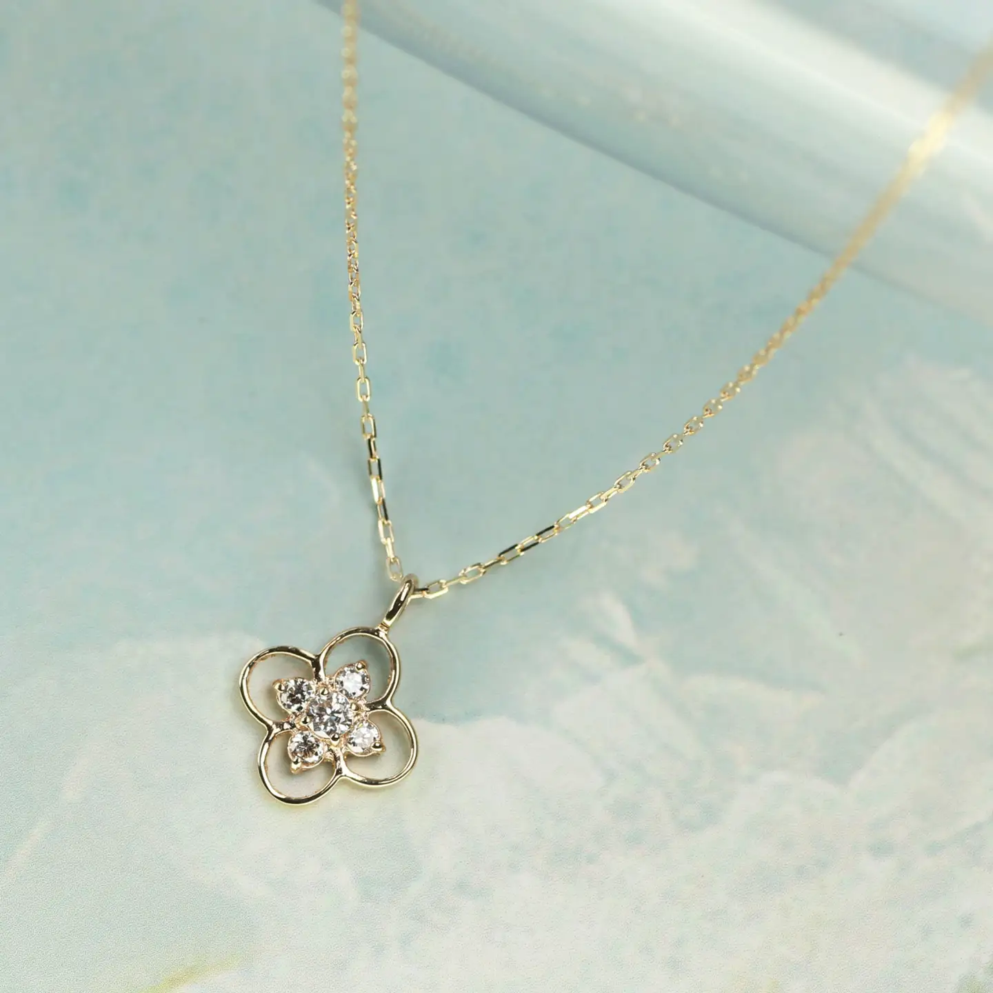 10金イエローゴールド ダイヤモンドネックレス きらめく 0.093ct K10-KN01052 [AM310] / 金 イエローゴールド ダイヤモンド ネックレス アクセサリー ギフト プレゼント