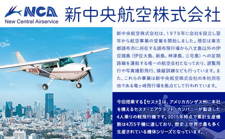 セスナ機遊覧飛行体験 3名 フライトA（約8分コース） 新中央航空株式会社《30日以内に出荷予定(土日祝除く)》茨城県 河内町 セスナ 飛行体験