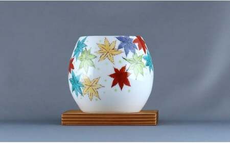有田焼 茶香炉〈紅葉尽し文〉【赤絵白磁硯処 雪月花】手描き 伝統工芸 香炉 赤絵 インテリア  80000円 8万円 A80-53