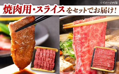 【3回定期便】博多和牛モモ焼肉用・スライス 800g（各400g） 桂川町/JA全農ミートフーズ株式会社[ADCB014] 和牛 モモ肉 定期便