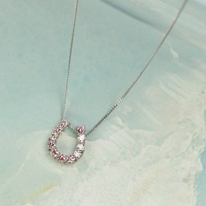 プラチナ900 ラボピンクダイヤ0.363ct 馬蹄ネックレス PT900-N007PK[AM320] / ピンクダイヤモンド アクセサリー ギフト プレゼント