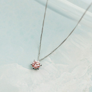 プラチナ900 ラボピンクダイヤネックレス 0.2ct 6本たてづめ LAB-PT900-001PK[AM322] / ピンクダイヤモンド ネックレス アクセサリー ギフト プレゼント