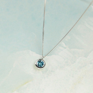 プラチナ900 ラボブルーダイヤネックレス 0.2ct ふくりん留め LAB-PT900-004BL[AM323] / ブルーダイヤヤモンド ネックレス アクセサリー ギフト プレゼント
