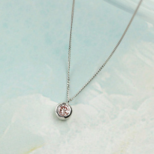 プラチナ900 ラボピンクダイヤネックレス 0.2ct ふくりん留め LAB-PT900-004PK[AM324] / ピンクダイヤヤモンド ネックレス アクセサリー ギフト プレゼント