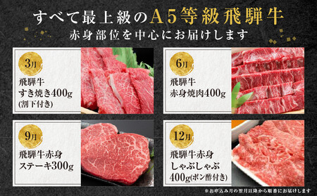 飛騨牛 A5 定期便 赤身 全4回 牛肉 | 牛肉 定期便 HF108