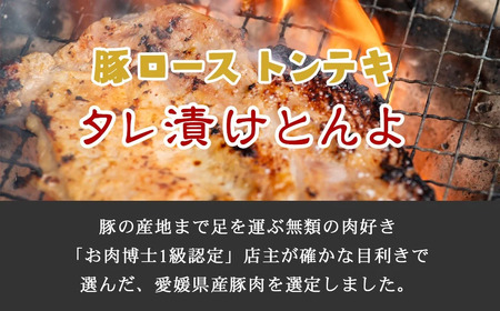豚肉 お肉博士厳選 愛媛県産 豚肉 ロース オリジナル極タレ漬け トンテキ「タレ漬けとんよ」 3枚×3パック 冷凍 喜多八食肉店