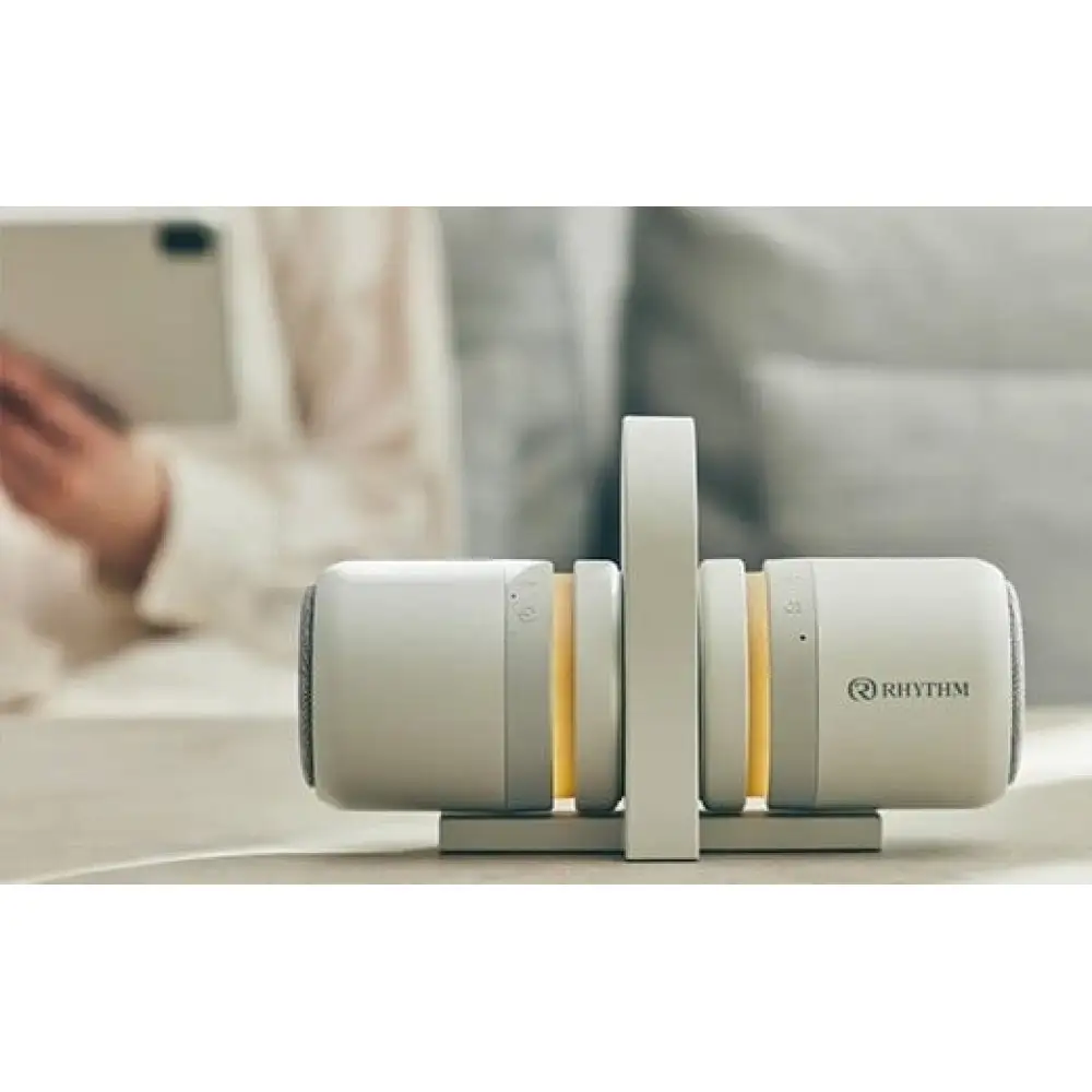 リズム 防水ポータブルシアタースピーカー MAGSPEAKER DUO ライトグレー　【11100-1818】