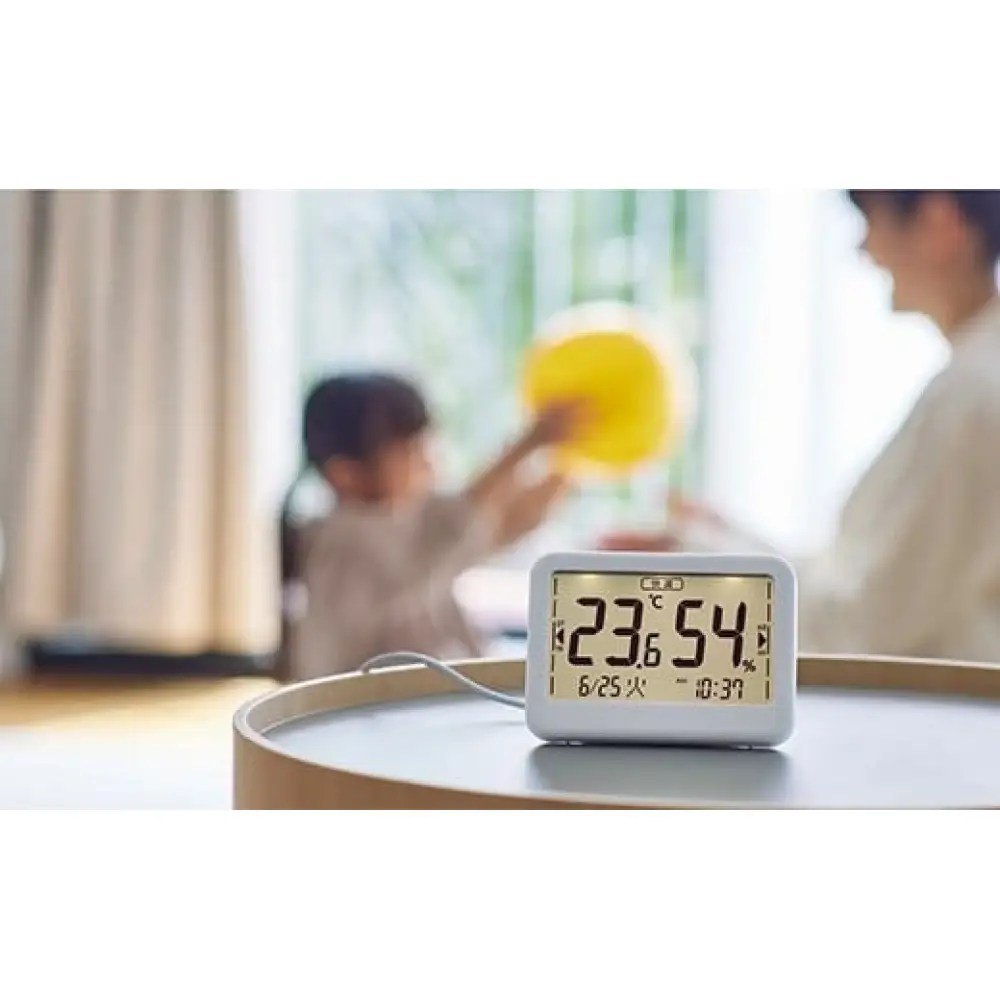 リズム 高精度デジタル温湿度計 COMFOMETER ダークグレー　【11100-1845】