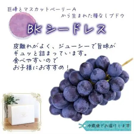 岡山　花笑み農園のブドウ『BKシードレス』1kg(2～3房)B-1【配送不可地域：離島】【1650766】