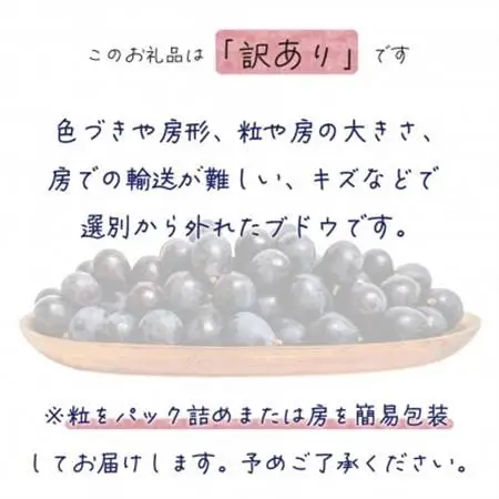 岡山　花笑み農園のブドウ『訳ありBKシードレス』1kg　WB-1【配送不可地域：離島】【1650782】