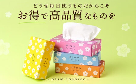 3か月ごと2回　プラムファッション Boxティッシュ 5箱×16パック