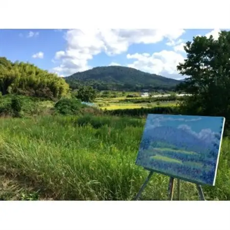 風景画・景行天皇陵～三輪山【山辺の道】(A2サイズ複製・額装込)【1631330】