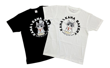 Tシャツ 猫の愛護活動を応援！白Tシャツ「パン捏ねデザイン」 Mサイズ