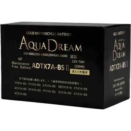 AQUADREAM GOLD バイク用バッテリー 液入充電済 ADTX7A-BS II 1個【配送不可地域：沖縄県】【1641488】
