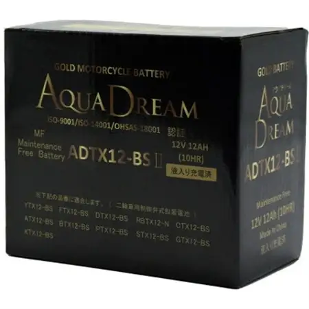 AQUADREAM GOLD バイク用バッテリー 液入充電済 ADTX12-BS II 1個【配送不可地域：沖縄県】【1641534】