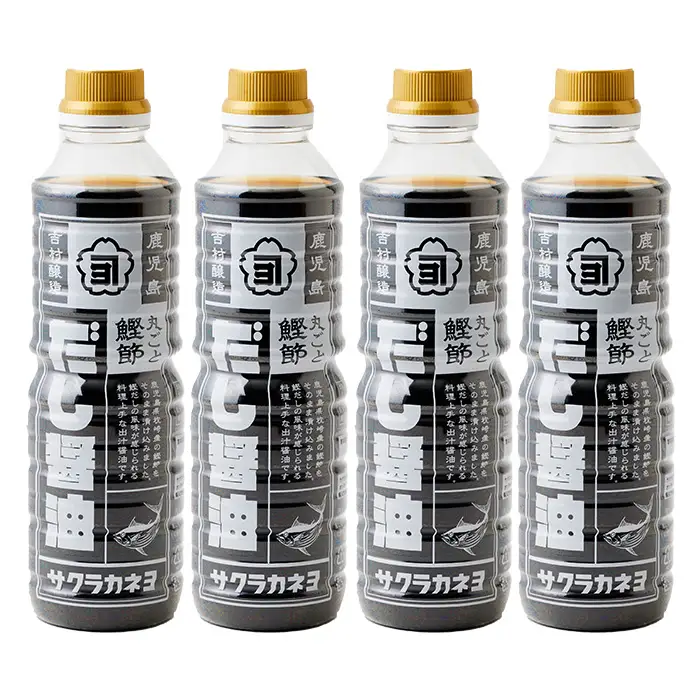 ＜鹿児島県観光連盟会長賞受賞＞だし醤油( 480ml×4本)  鰹だし 老舗吉村醸造の醤油 国産 九州 鹿児島産【00-002-18】