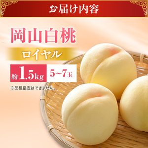 桃 2026年 先行受付 白桃 特秀 ロイヤル 中玉 約1.5kg(5～7玉)岡山県