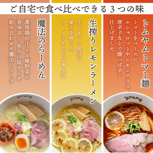ラーメン 3種 食べ比べセット 計3食（各1食） らーめん 冷凍 スープ チャーシュー 生搾り レモン れもん 麺 めん 拉麺 食べ比べ 詰合せ ラーメンやんぐ 静岡県 三島市