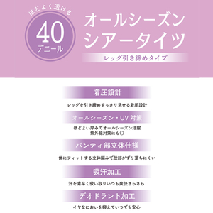 【バンドルシリーズ】40Dシアータイツ2足組 S-Mサイズ ベージュ タイツ ストッキング日用品 美容  生活用品 健康用品 健康グッズ スポーツ 旅行 トラベル UV対策 吸汗加工 デオドラント
