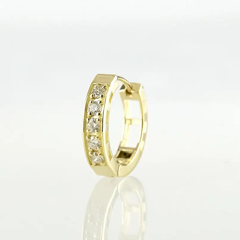 18金 フープ ピアス 18k 片耳 ダイヤモンド フープピアス ゴールド ダイヤ 0.10ct 中折れ式 イエローゴールドK18 18k リングピアス ジュエリー シンプル 人気 普段 使い250401bd200yu SWAA281-k18
