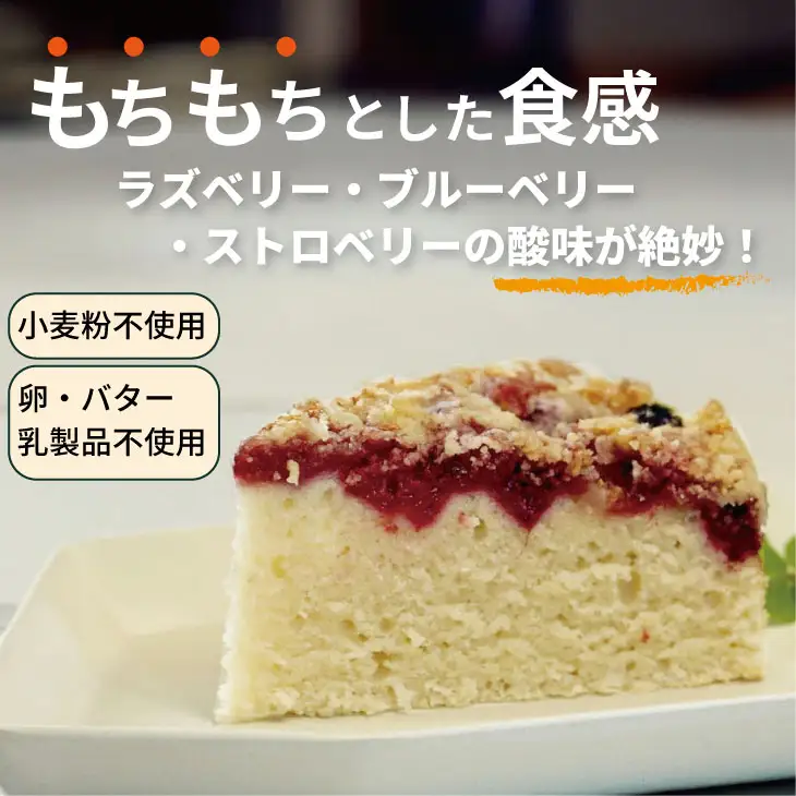 グルテンフリー ビーガン 米粉のベリーベリーケーキ 18cm ホール B160-022