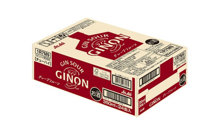 【3か月定期便】【福島のへそのまち もとみや産】アサヒGINONグレープフルーツ缶350ml×24本　【07214-0443】