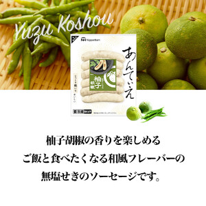 無塩せき ウインナー あんてぃえ 柚子胡椒 100g x 10p 計1.0kg ウインナー 北海道_05367
