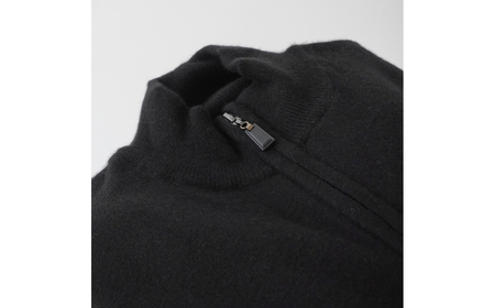 ベビーカシミヤ　フルジップ　メンズ　Lサイズ　【ブラック】 【178003-3】 ｶｼﾐﾔ 天然素材 ｾｰﾀｰ 服 国産 国内製造 ﾍﾞﾋﾞｰｶｼﾐﾔ