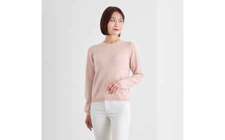ベビーカシミヤ　クルーネックセーター　レディース　Lサイズ　【ピンク】 【178007-3】 ｶｼﾐﾔ 天然素材 ｾｰﾀｰ 服 国産 国内製造 ﾍﾞﾋﾞｰｶｼﾐﾔ