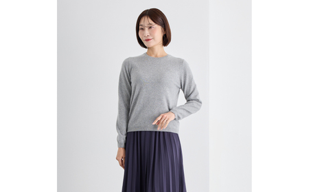 ベビーカシミヤ　クルーネックセーター　レディース　Mサイズ　【グレー】 【178008-1】 ｶｼﾐﾔ 天然素材 ｾｰﾀｰ 服 国産 国内製造 ﾍﾞﾋﾞｰｶｼﾐﾔ
