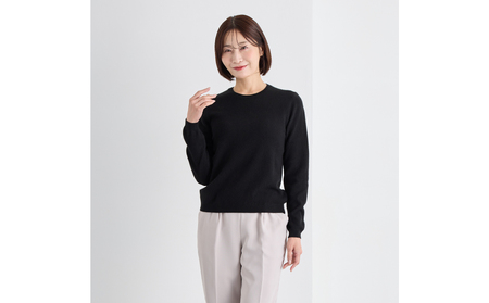 ベビーカシミヤ　クルーネックセーター　レディース　Mサイズ　【ブラック】 【178008-2】 ｶｼﾐﾔ 天然素材 ｾｰﾀｰ 服 国産 国内製造 ﾍﾞﾋﾞｰｶｼﾐﾔ