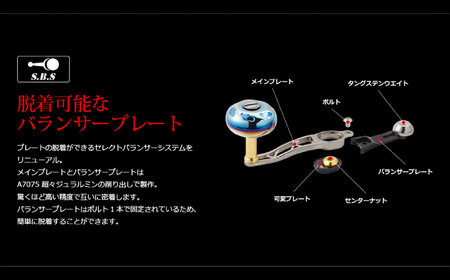 LIVRE リブレ SB 55-60 （シマノ左）（ガンメタ×ゴールド） / 釣具 釣り具 釣り用品 釣り リールハンドル アウトドア / 亀山市 / 有限会社メガテック[AMBB268-1]