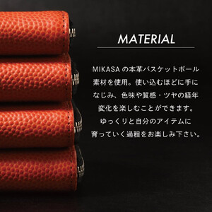 ミニマム財布(ラウンド)本革バスケ/オレンジ ML074