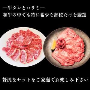 牛タン ハラミ セット 黒毛和牛 計500g 塩味 国産 ハラミ