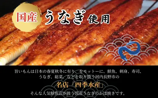 国産うなぎのかば焼き 1切（約250g）