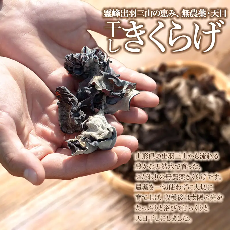 羽黒産 乾燥キクラゲ 60g(12g×5)　山形県鶴岡市 農事組合法人 庄内おばこ農場 K-710