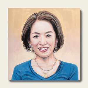 油絵で小さな人物画を描きます（18×18cm・背景無地）
