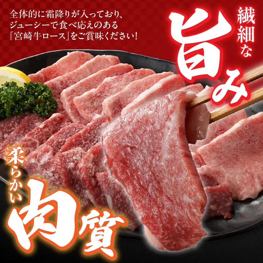 宮崎牛ロース焼肉400g〔13-N301〕_(都城市) 宮崎県 都城市産 宮崎牛 ロース 焼き肉 400g 霜降り 焼肉用カット