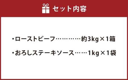 高森×グリル ド 加藤 ごちそうグリルセット ローストビーフ 総重量約4kg（ソース含む）牛肉 お肉 肉 おろしステーキソース 冷凍 熊本県 高森町