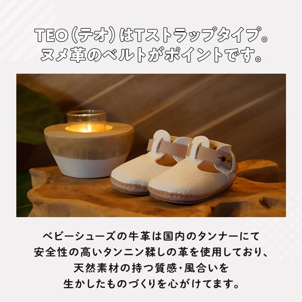 ファーストシューズキット　TEO　【ホワイト】名入れプレート付き