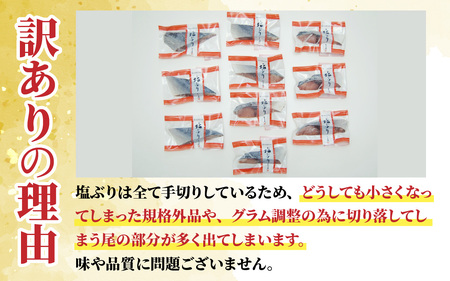 【定期便】3ヶ月連続お届け 訳あり 塩ぶり 10パックセット / 鰤 お歳暮 冬ギフト 年末 年始 切り身 天然ブリ 雑煮 おせち 下味冷凍 長期保存 おかず お弁当 1人暮らし 岩塩 塩焼き ギフト お祝い 出世魚 滑川市 富山県 とと屋 定期便 3か月 60g × 10パック 600g × 3回 1800g 1.8kg
