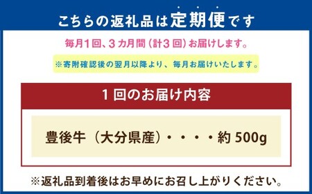 【3ヶ月定期便】 豊後牛 すき焼き用 約500g