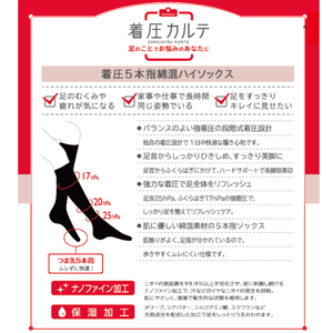 【メディックピエドシリーズ】着圧5本指綿混ハイソックスMサイズ ブラック ソックス くつした 靴下 日用品 美容 着圧ソックス 生活用品 健康用品 健康グッズ スポーツ 旅行 トラベル